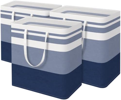 BlissTotes 3-Pack Laundry Basket, Collapsible Laundry Hamper by BlissTotes