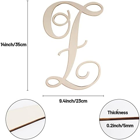 Cursive Wooden Letters Z for Wall Decor Large Wood Monogram Letters 14 Inch - Image 2