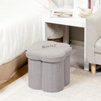 B FSOBEIIALEO Storage Ottoman Cube, Flowers Shaped Ottomans - Image 4