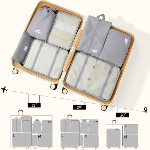 8 Set Packing Cubes for Travel Luggage Organizer Bags for Family, Mesh Packing - Image 4
