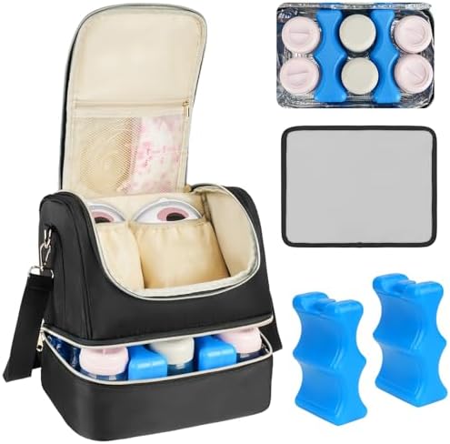 Wearable Breast Pump Bag with Cooler Compartment Fits by Jaffzora