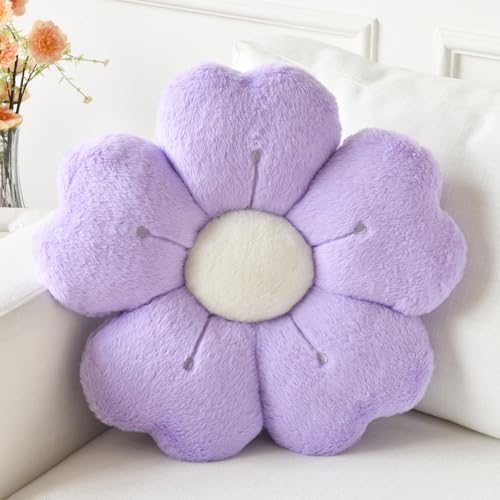 Flower Pillow, Daisy Decorative Throw Pillows, Light Purple, 15 Inches by Ddliury