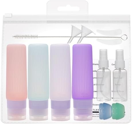 15 Pack Silicone Travel Bottles TSA Approved 3oz, Opal Shaped Leak Proof by AwAHoDoMi