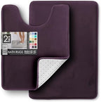 Clara Clark 2 Piece Bathroom Rugs, Velvet Memory Foam Bath Mat Set, Non-Slip - Image 3