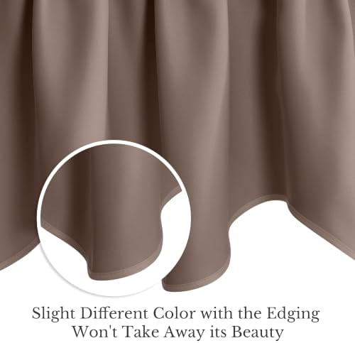 NICETOWN Cappuccino Blackout Scalloped Tier Drape - Image 4