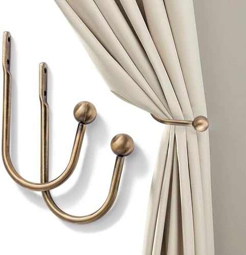 Curtain Holdback, Premium Metal Decorative Curtain Holdbacks by SIXZOONM