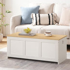 HOOBRO Storage Bench, 39.3" Retro Wooden Storage Chest, Wooden Storage Trunk - Image 4