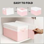 Large Closet Organizer Bins - 23 QT Collapsible Decorative Storage Boxes with - Image 7