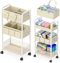2In1 Baby Diaper Caddy & 3-Tier Rolling Cart, Diaper Caddy Organizer Carts by LIDTOP