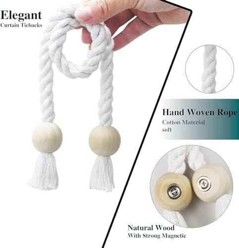 Magnetic Curtain Tiebacks Decorative Tie Back Drapes Holdbacks Nieffeiy - Image 2