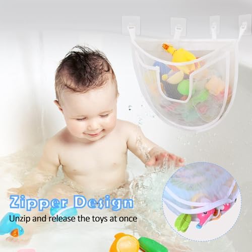 Bath Toys Storage, Corner Bath Toys Bag, Tub Toy Net - Image 3