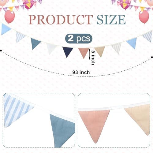 VitalCozy 17 ft Pennant Banner Flags, Each 8.5 ft - Image 2