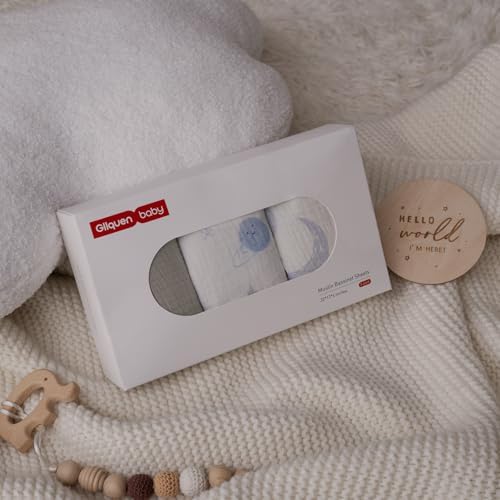 Gllquen Baby Muslin Bassinet Sheets 3pk, Soft Cotton Baby Sheet 33x17 - Image 6