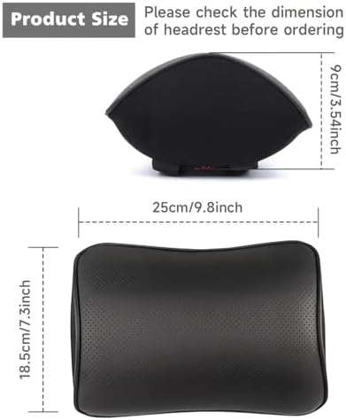 Aukee Car Headrest Pillow with Genuine Leather Cover Memory Foam Neck Cushion - Image 5