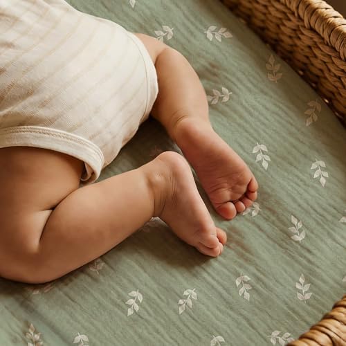Gllquen Baby Muslin Bassinet Sheets 3pk, Soft Cotton Baby Sheet 33x17 - Image 2