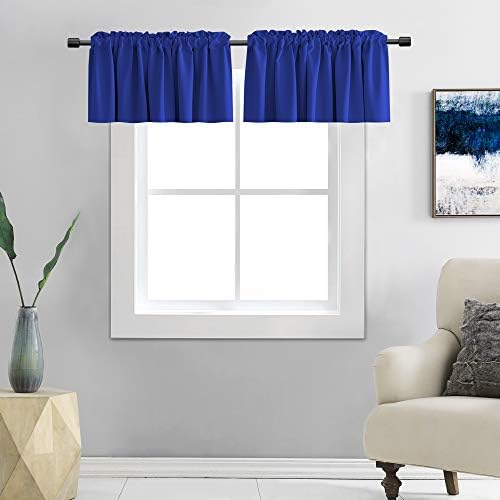 DONREN Royal Blue Valances for Bedroom by DONREN