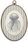 SONMYSULIL Coastal Beach Jellyfish Wall Art Decor, Ocean Beach Nursery Oval by Unknown
