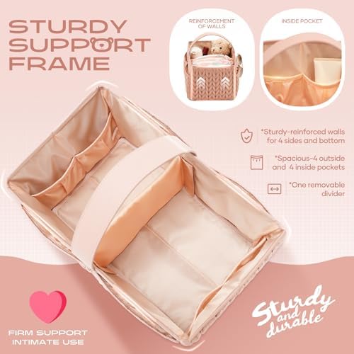 Luxurious Baby Diaper Caddy, Nursery Storage Basket - Image 2