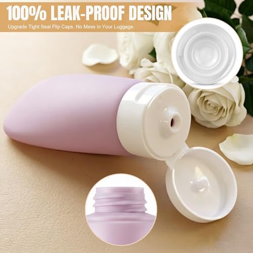 DEWSENSI Travel Bottles for Toiletries 6 Pack, Leakproof 2 oz TSA Approved - Image 4