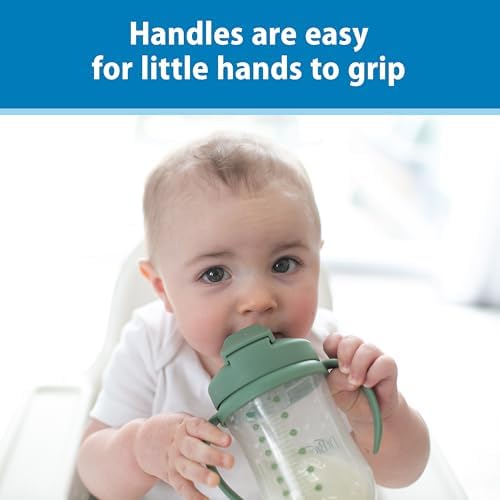 Dr. Brown's Milestones Baby's First Straw Cup, Coral & Green - Image 5