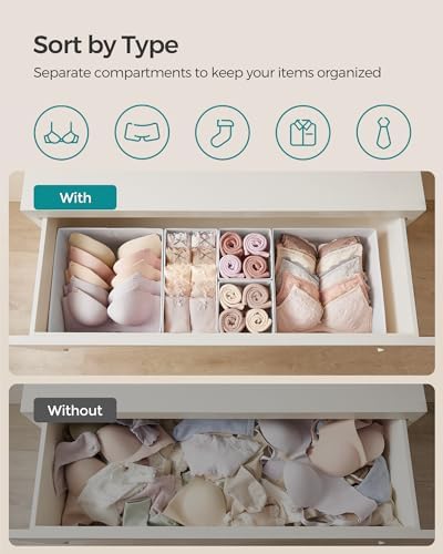 SONGMICS Drawer Organizers, Foldable Fabric Storage Boxes - Image 3