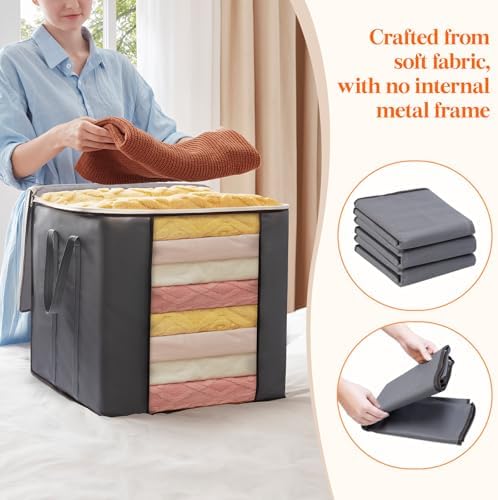 Lifewit 4 Pack 100L Large Clothes Storage, Blanket Storage Bags - Image 2