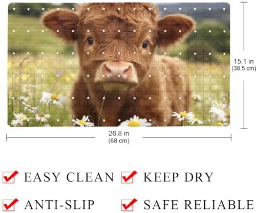 Bath Tub Shower Mat, Washable Bathtub Floor Mats, Suction Cups and Drain Holes - Image 4