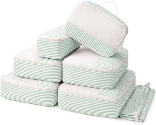 Narwey 7 Set Striped Packing Cubes by Narwey