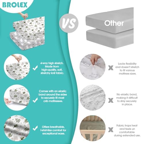 BROLEX Baby Fitted Crib Sheets: Kid Crib Sheets - Image 2