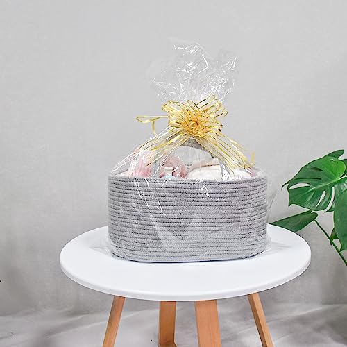 ABenkle Diaper Caddy Organizer, Rustic Boho Cotton Rope Nursery Baby Basket - Image 3