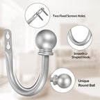 Sumnacon Set of 2 Decorative Curtain Holdbacks, Wall Mounted Aluminum Alloy - Image 2