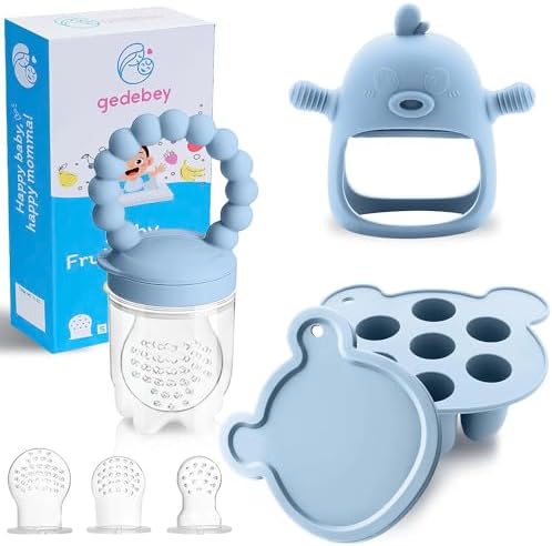 3-in-1 Baby Food & Fruit Feeder Set – Breastmilk Popsicle Mold by Gedebey