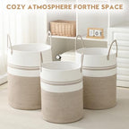 Laundry Basket Hamper Tall Rope Storage Woven - Image 6