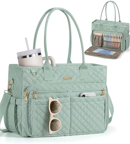 Bagstellar Teacher Tote Bag for Women, 15.6" Laptop Work Tote Computer Bag by Bagstellar