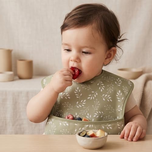 3 Pack Waterproof Baby Bibs for Eating, Mess Proof Feeding Bib - Image 6