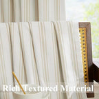 ZJDECOR 84 Inches Beige Striped Full Blackout Curtains - Image 6