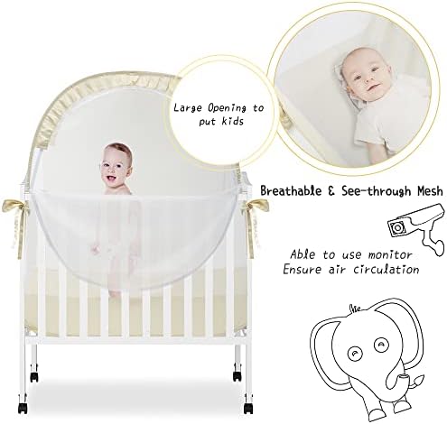 L RUNNZER Pack N Play Tent, Baby Crib Tent to Keep Baby from Climbing Out - Image 4