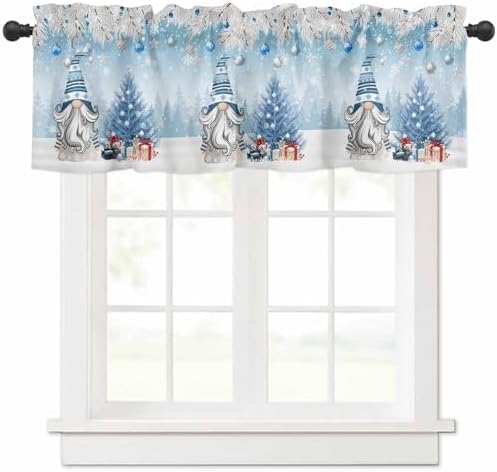 Vandarllin Christmas Gnome Valance Curtains by VandarllinHomeKitchenDecor