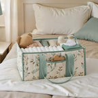 Quilted Fabric Storage Basket Floral Baby Diaper Caddy Quilted Basket - Image 2