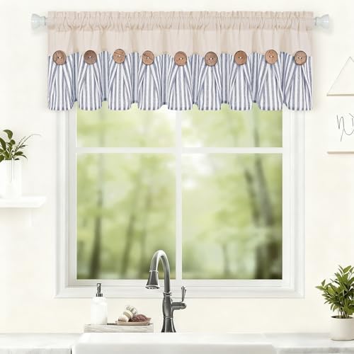 ASPMIZ Farmhouse Valances for Windows, 60x14 Inches, 1 Panel - Image 3
