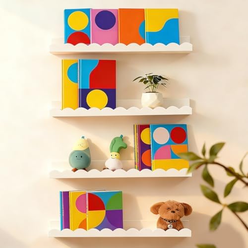 Nursery Book Shelves, Scalloped Wall Bookshelf - Image 2