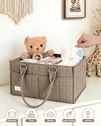 Baby Diaper Caddy Organizer, Portable Nursery Storage Basket - Image 6