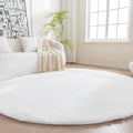 Amazon Basics Fluffy Washable Round Area Rug, Circle Shaggy Carpet by AmazonBasics