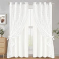 ASPMIZ White Blackout Curtains for Bedroom Double Layer Curtains 52x84 by ASPMIZ