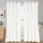 ASPMIZ White Blackout Curtains for Bedroom Double Layer Curtains 52x84 by ASPMIZ