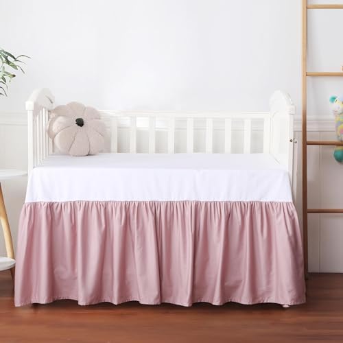 Crib Skirt Dust RuffleCrib Skirt Dust Ruffle, 100% Egyptian Cotton 400 Thread by ShunjieHome