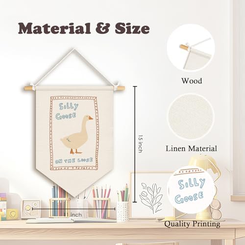Kids Room Decor, Goose Nursery Wall Pennants Banners - Image 7