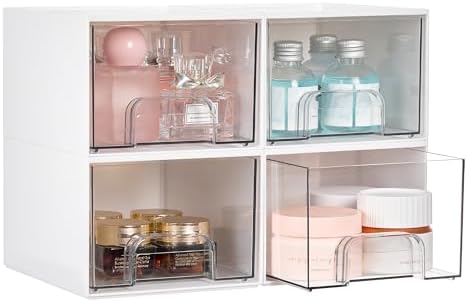 Vtopmart 4 Pack Small Stackable Storage Drawers by Vtopmart
