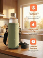 AUPET Water Bottle Bag Carrier, 24oz/32oz Insulated Neoprene bottle Sling - Image 6