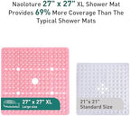 Large Square Shower Mat Bathtub Bath Mat Non Slip Pink 27"x27" - Image 3